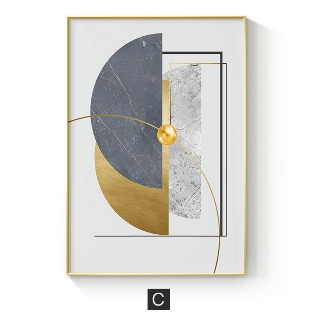 Area Modern Golden Geometric Wall Art - Area Collections