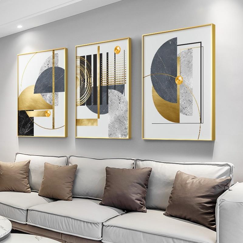 Area Modern Golden Geometric Wall Art - Area Collections