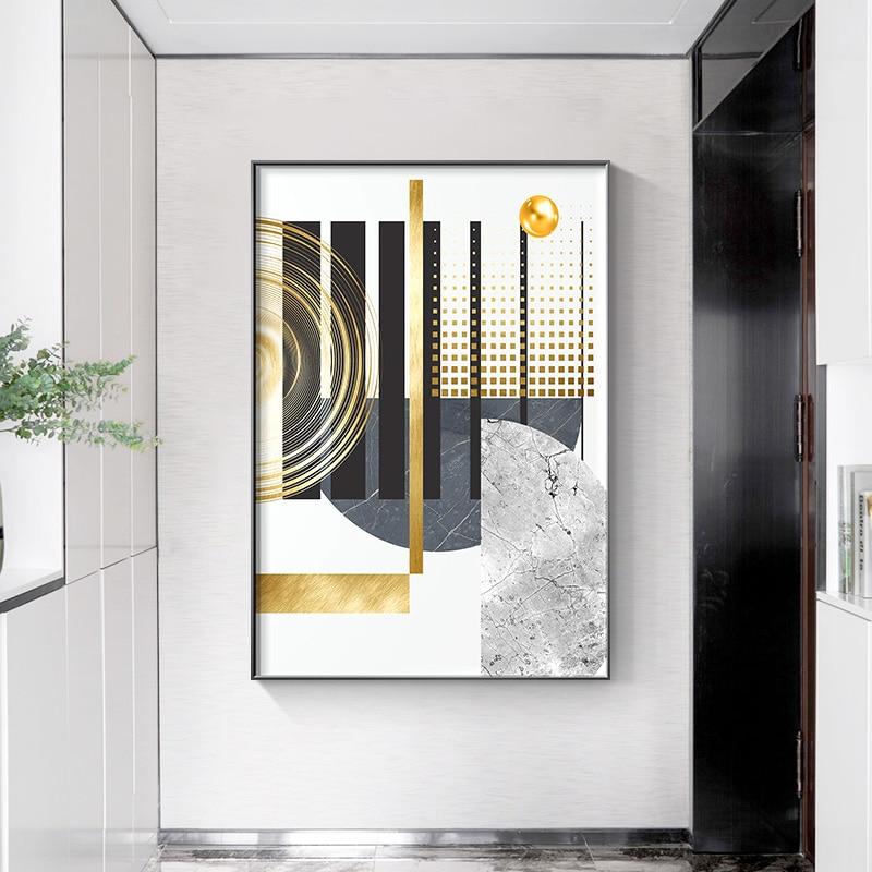 Area Modern Golden Geometric Wall Art - Area Collections
