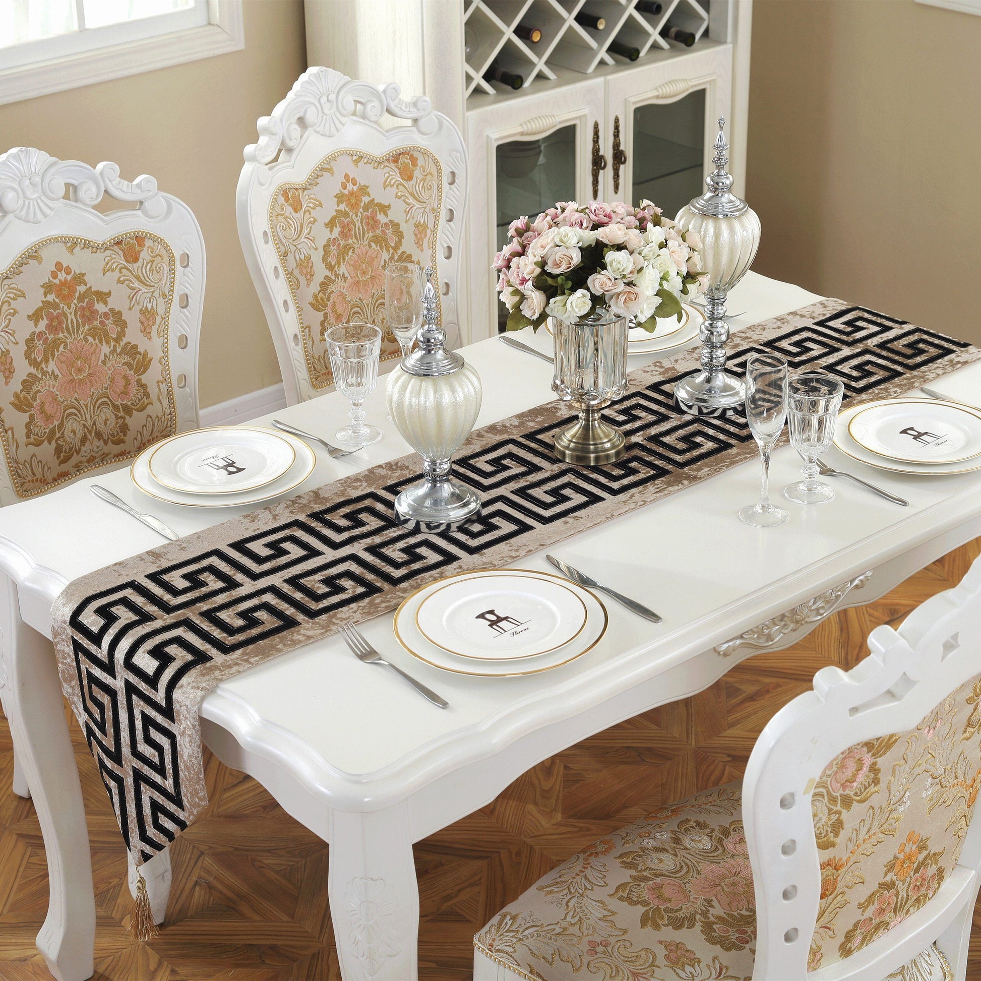 Area Retro Black and White Table Runner - Area Collections