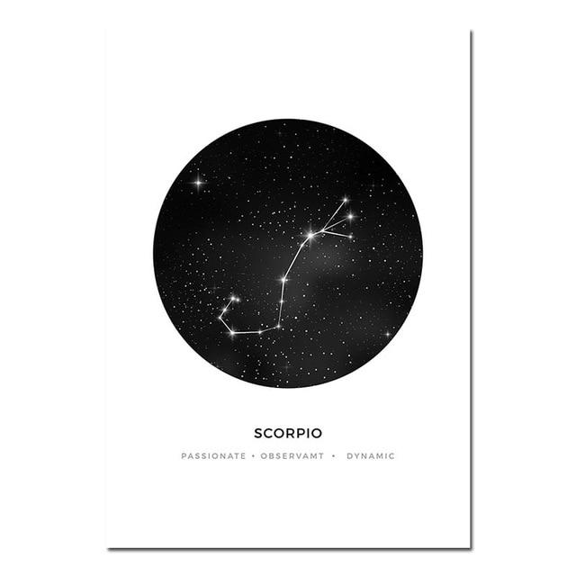 Astronomy Constellation White Background Wall Art - Area Collections