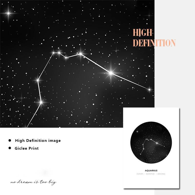 Astronomy Constellation White Background Wall Art - Area Collections
