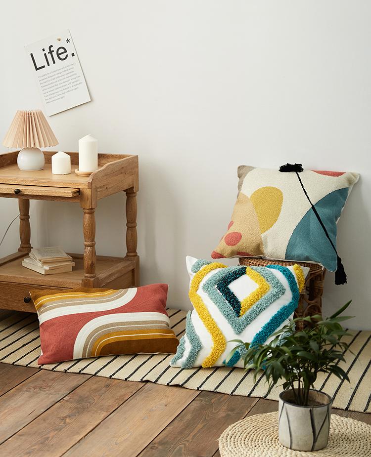 Color Block Tufted Pillow - Area Collections