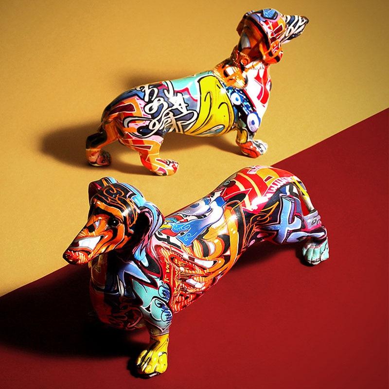 Colorful Art Dachshund Figurine - Area Collections