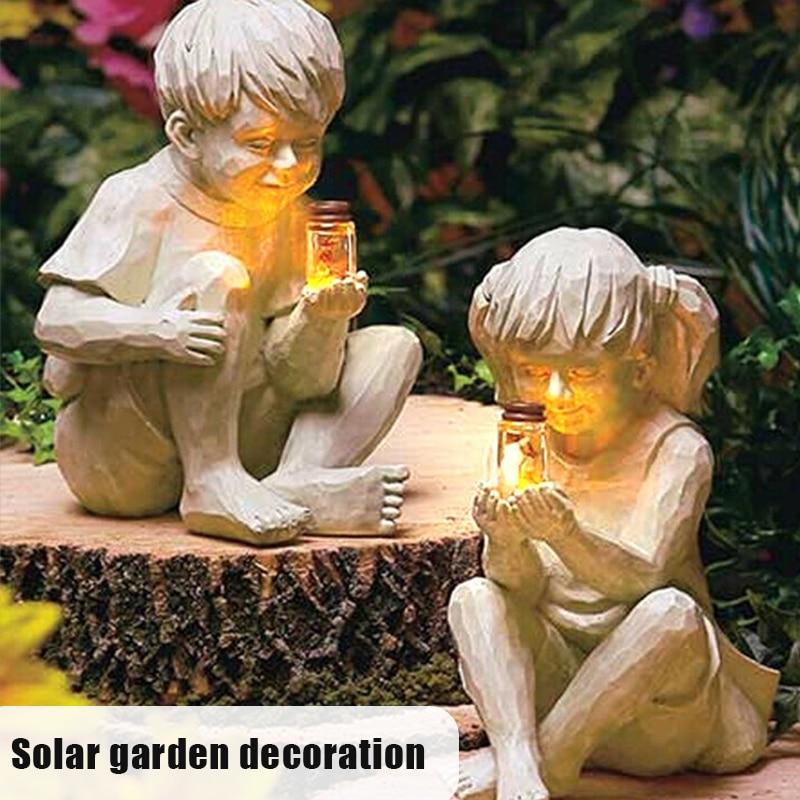 Ethan and Emma with Fireflies Garden Statue - Area Collections