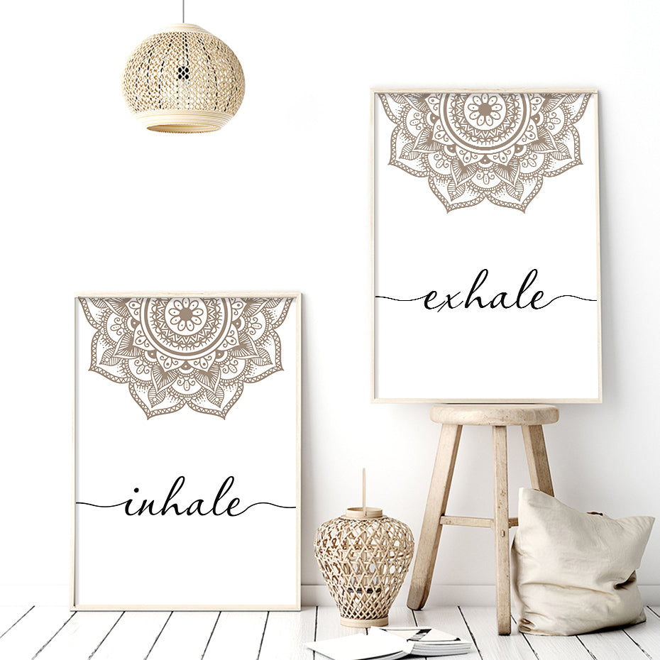 Exhale Inhale Mandala Mindfulness Wall Art - Area Collections