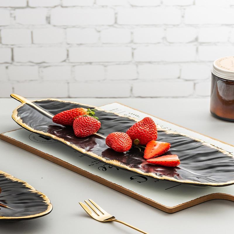 Feather of Gold Plate Tray - Area Collections