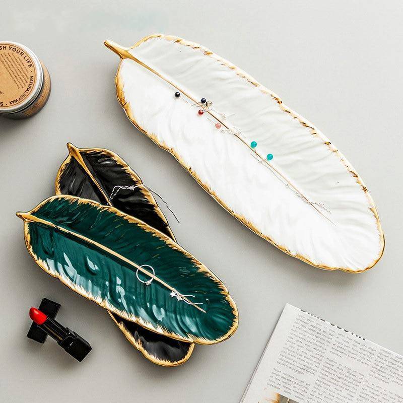 Feather of Gold Plate Tray - Area Collections