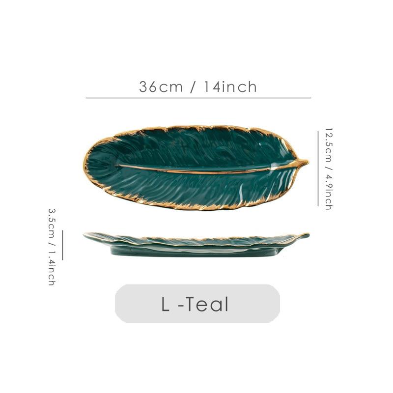 Feather of Gold Plate Tray - Area Collections
