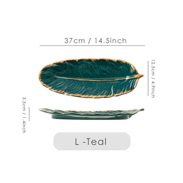 Feather of Gold Plate Tray - Area Collections