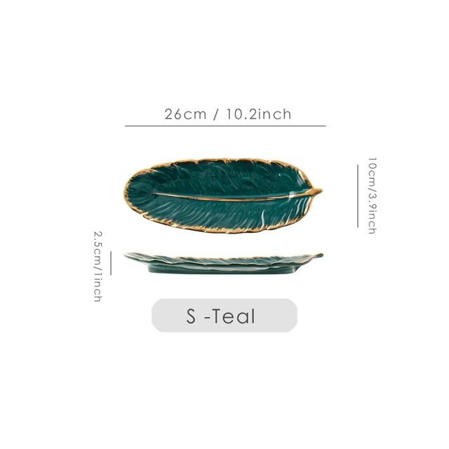 Feather of Gold Plate Tray - Area Collections