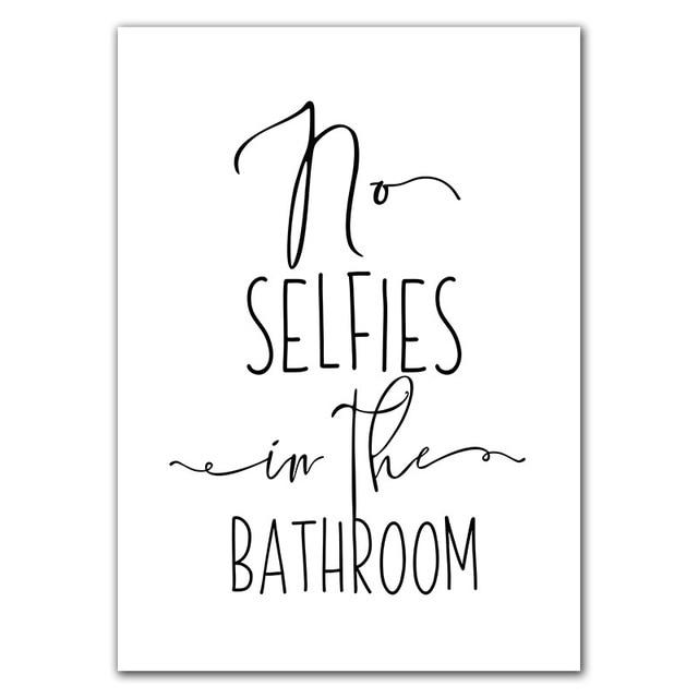 Funny Bathroom Quotes Canvas Print - Area Collections