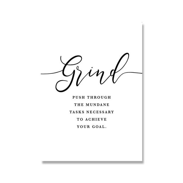 Grit Hustle Grind Canvas Print - Area Collections