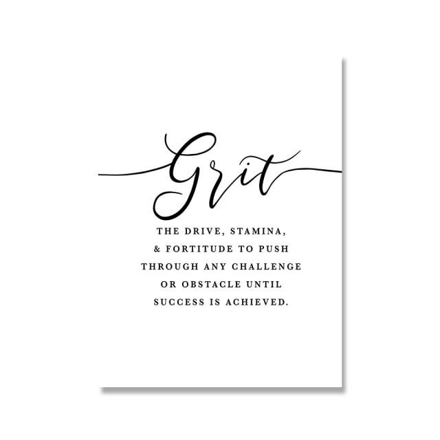 Grit Hustle Grind Canvas Print - Area Collections