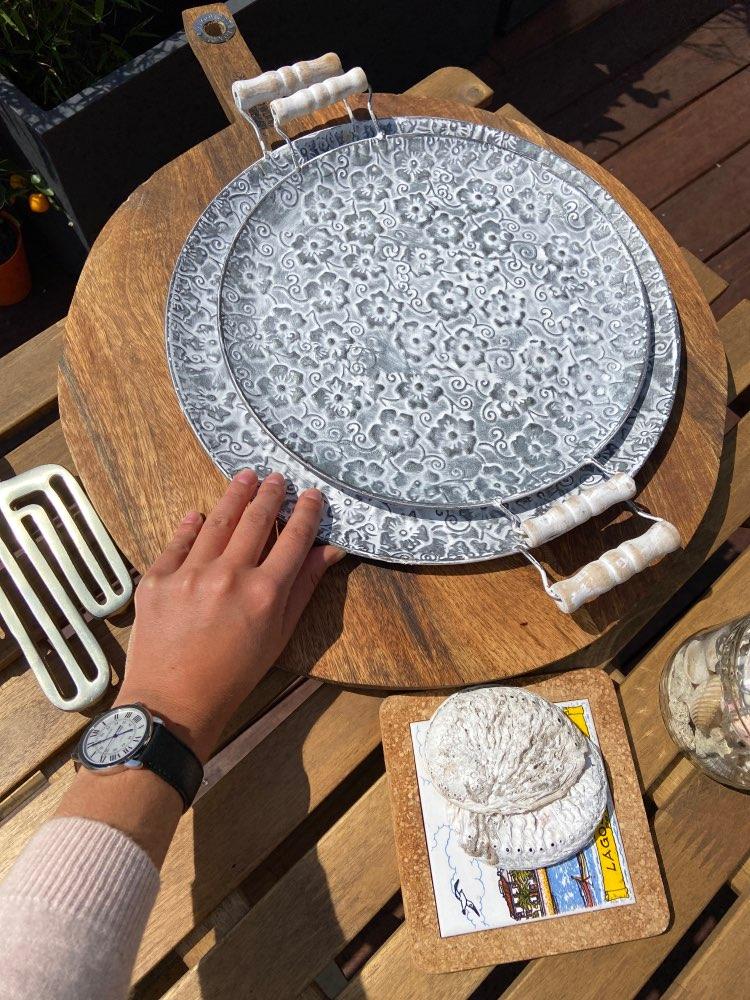 Handcrafted Retro Flat Serving Plate - Area Collections
