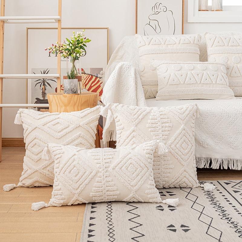 Ivory Loop Tufted Pillows - Area Collections