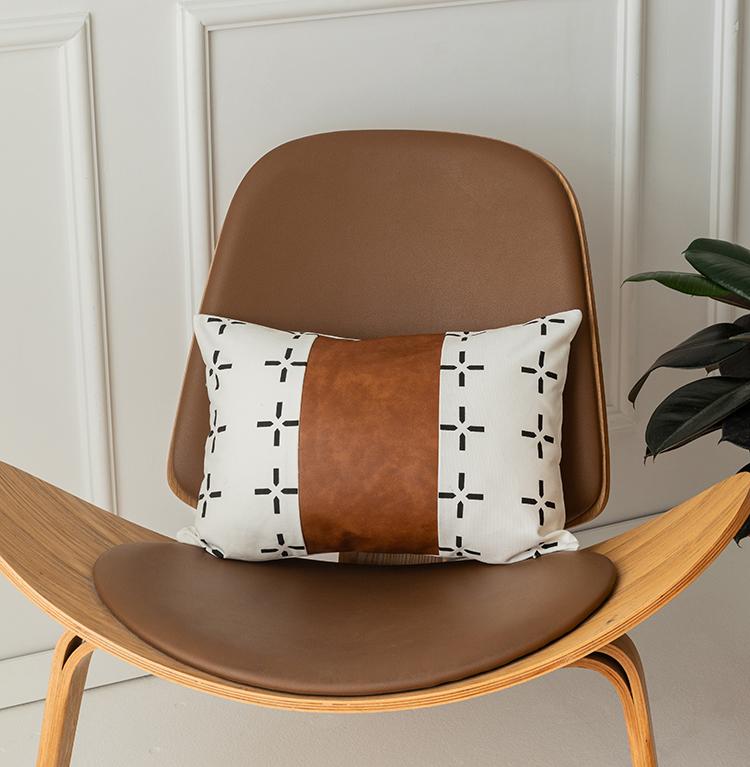 Lines and Dots Leather Pillow - Area Collections