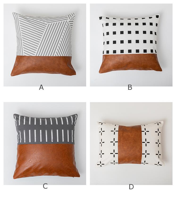 Lines and Dots Leather Pillow - Area Collections