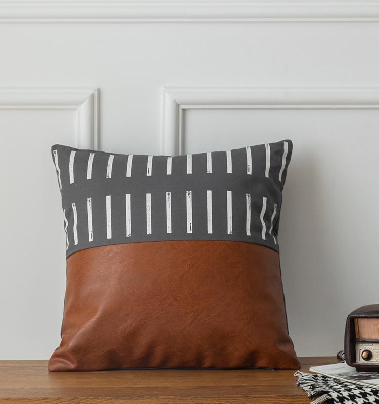 Lines and Dots Leather Pillow - Area Collections