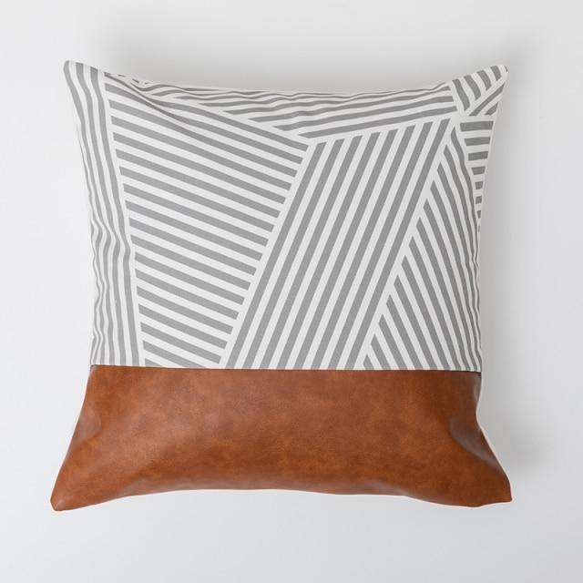 Lines and Dots Leather Pillow - Area Collections