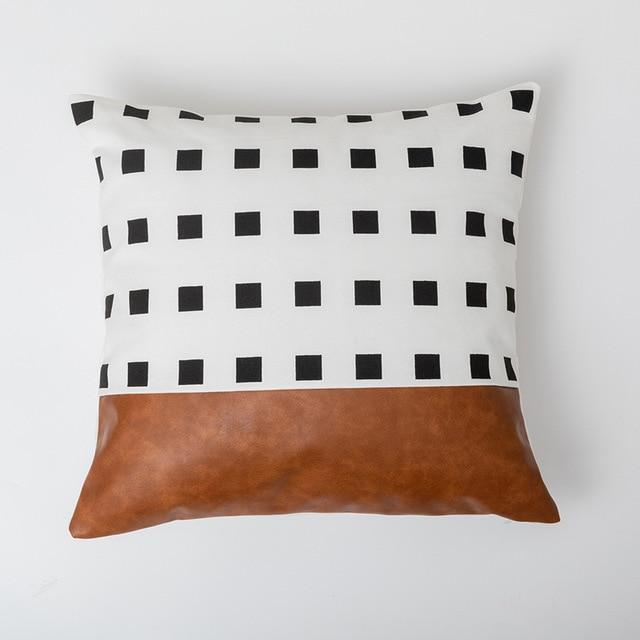 Lines and Dots Leather Pillow - Area Collections