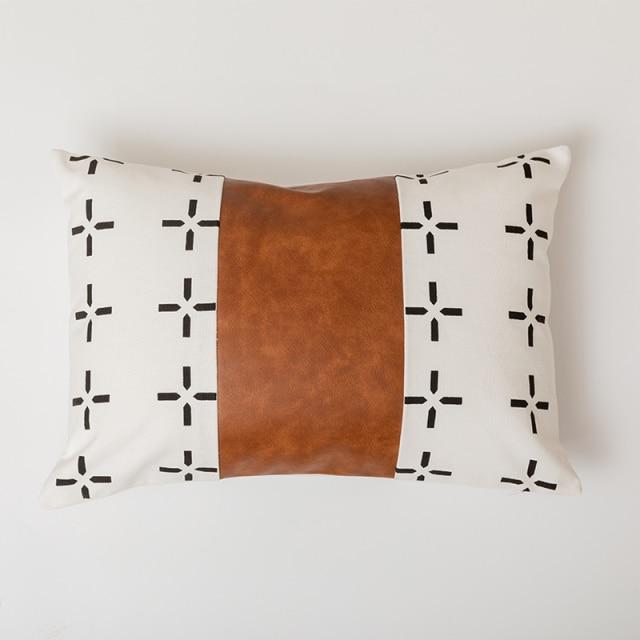 Lines and Dots Leather Pillow - Area Collections