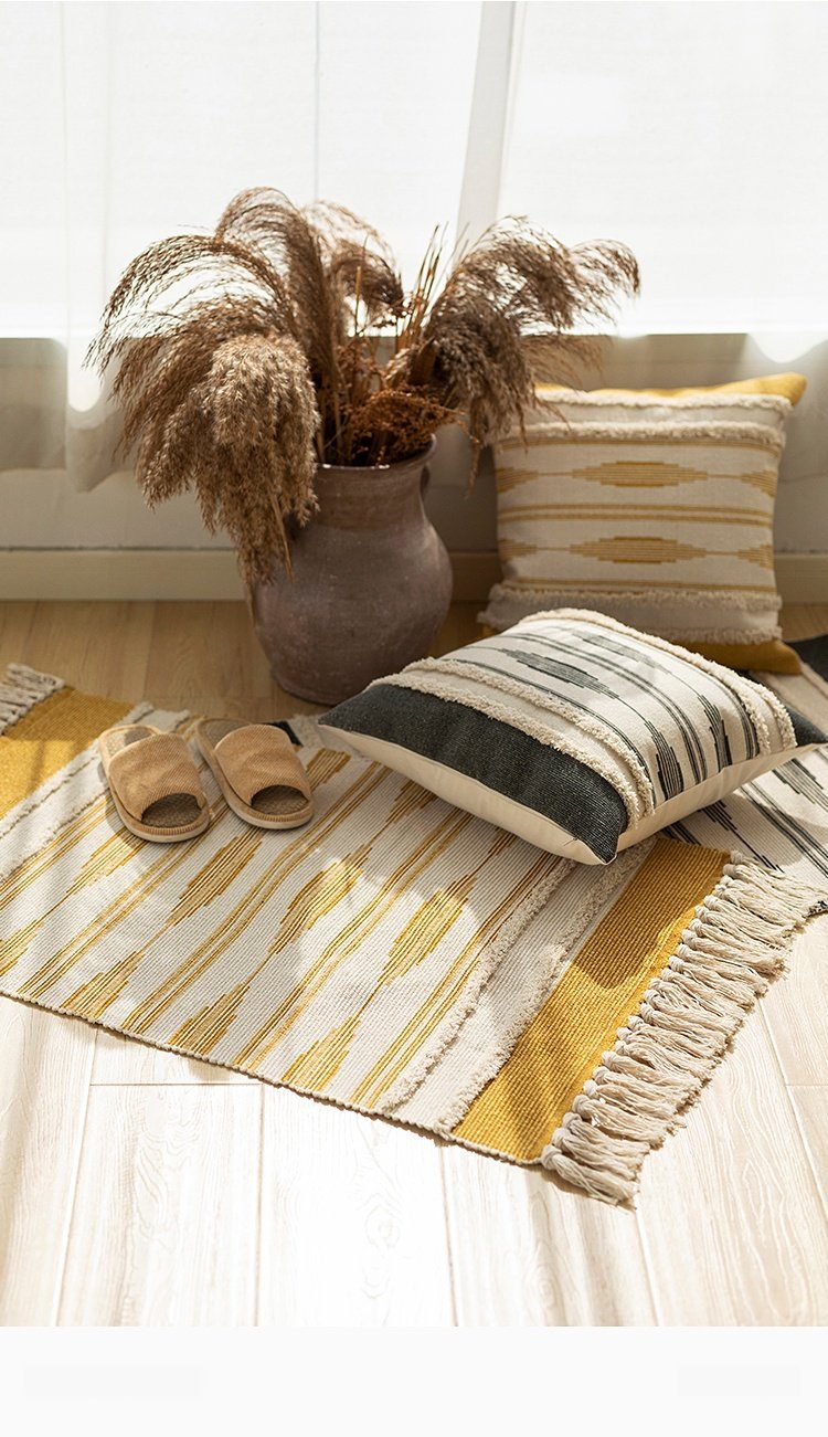 Mustard Gray Moroccan Style Area Rug - Area Collections