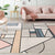 Nordic Geometric Gray Pink Pattern Rug - Area Collections