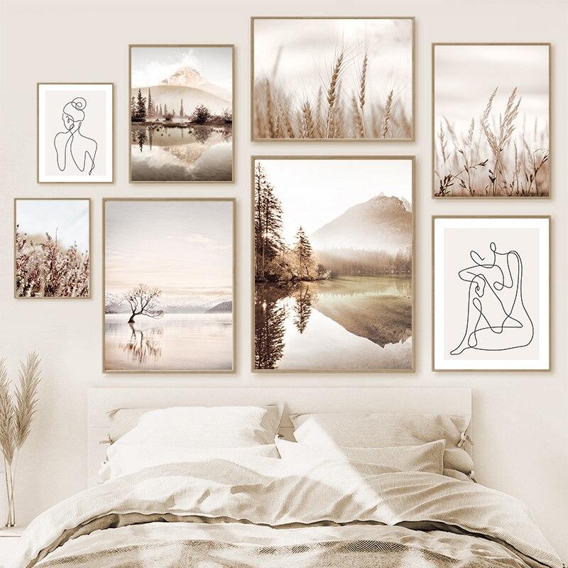 Nordic Landscape Abstract Lines Wall Art - Area Collections