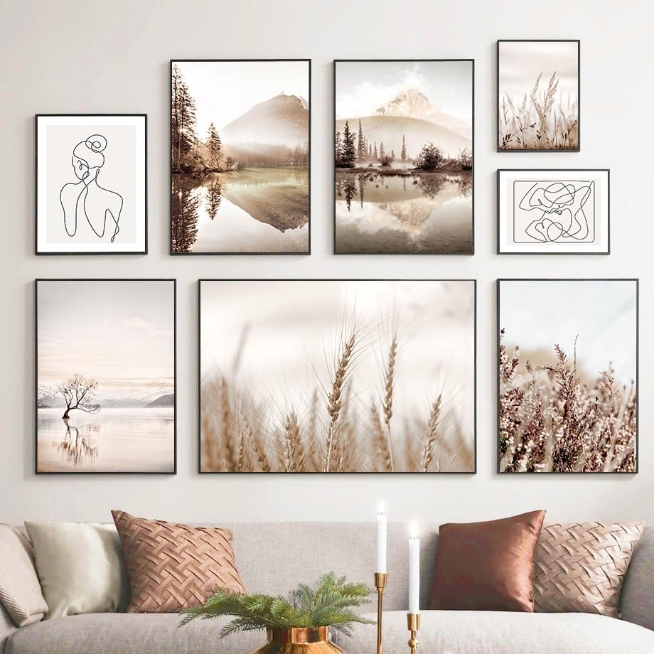 Nordic Landscape Abstract Lines Wall Art - Area Collections