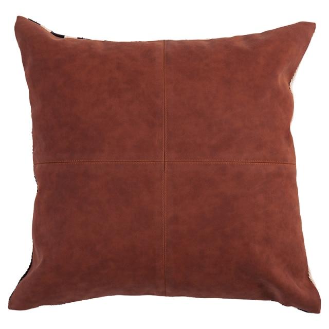 Stripes Faux Leather Pillow - Area Collections