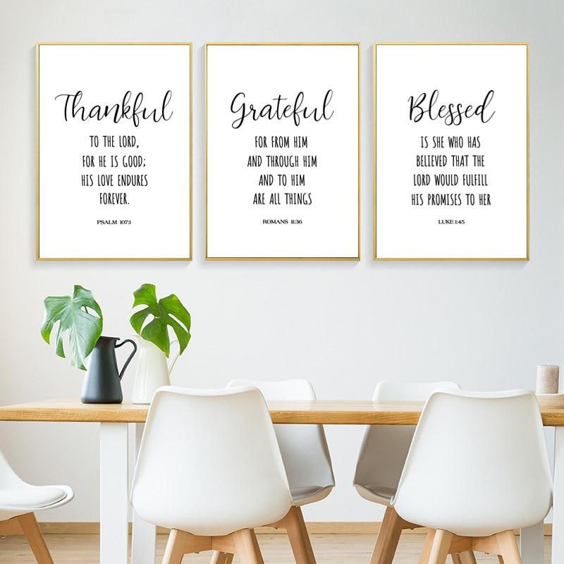 Thankful Grateful Blessed Wall Art - Area Collections