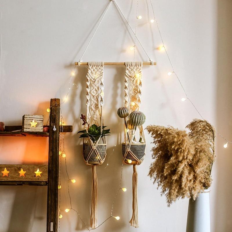 Vintage Macrame Plant Hanger - A pair - Area Collections