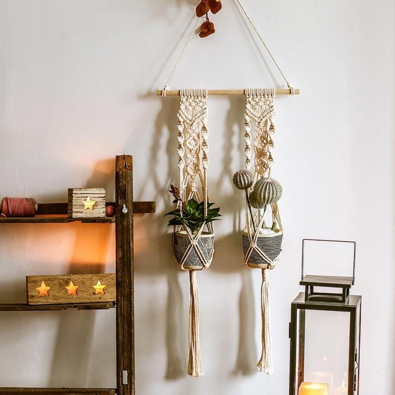 Vintage Macrame Plant Hanger - A pair - Area Collections