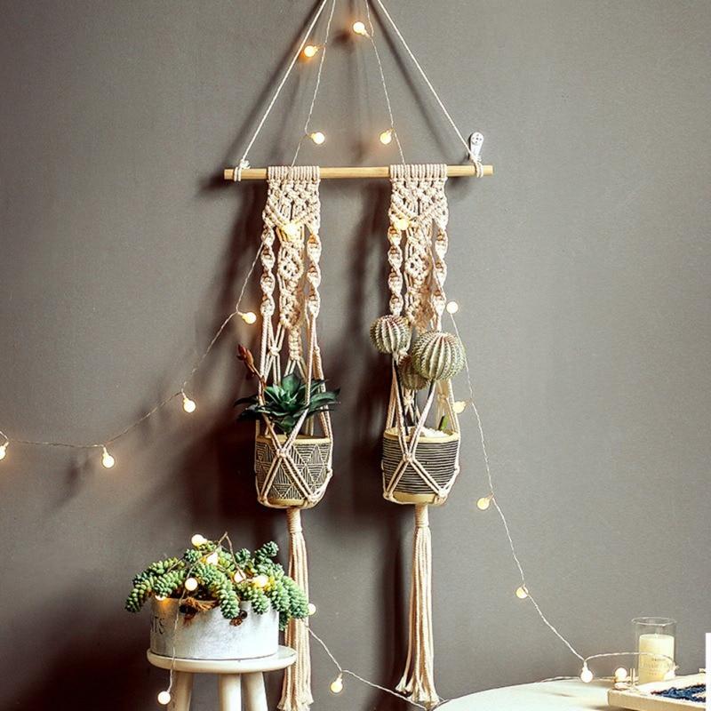 Vintage Macrame Plant Hanger - A pair - Area Collections