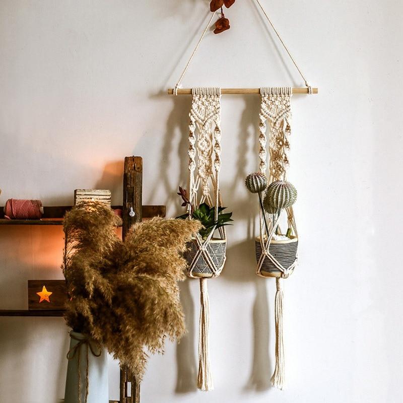 Vintage Macrame Plant Hanger - A pair - Area Collections
